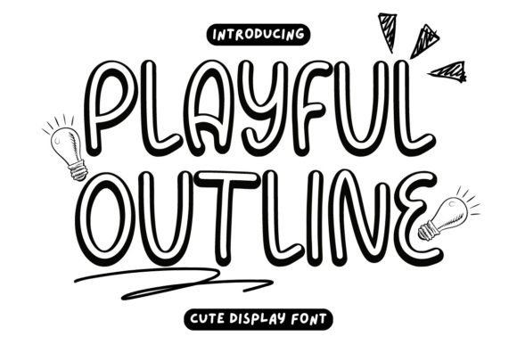 Playful Outline Display Font for Campaign Headlines and Brand Graphics
