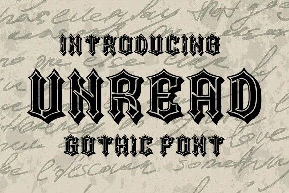 Unread: A Modern Gothic Font for Handmade Product Design